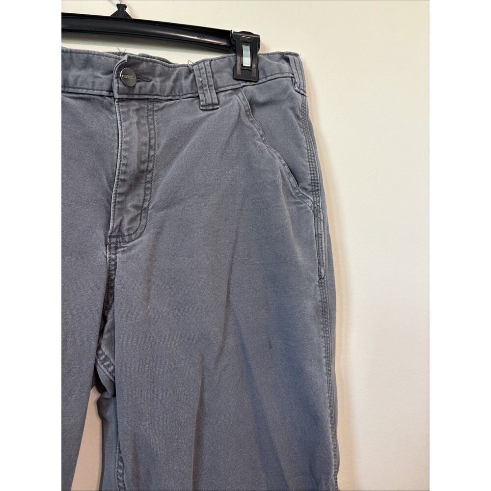 Carhartt Men’s Gray Work Pant 33x32 Pockets Relaxed Fit - Picture 3 of 11